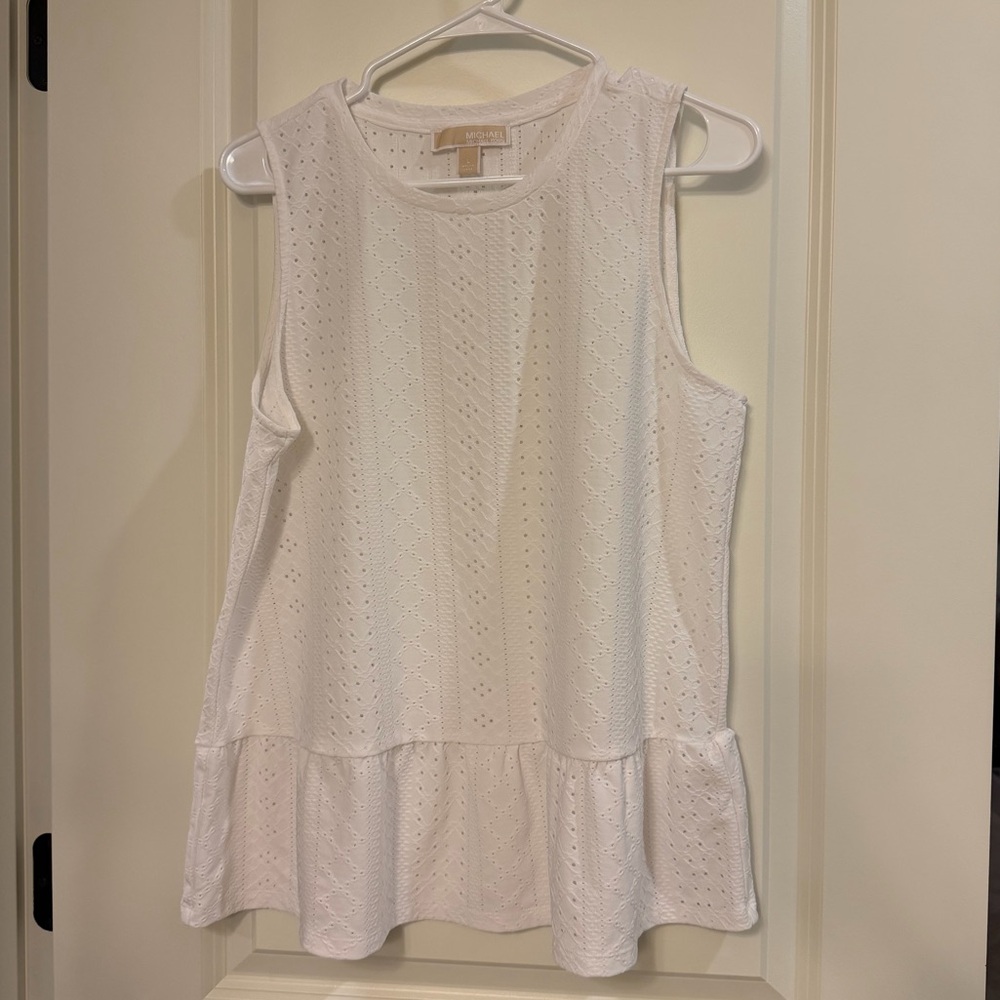 Michael Kors White Eyelet Tank Top